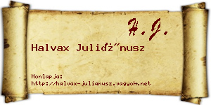 Halvax Juliánusz névjegykártya